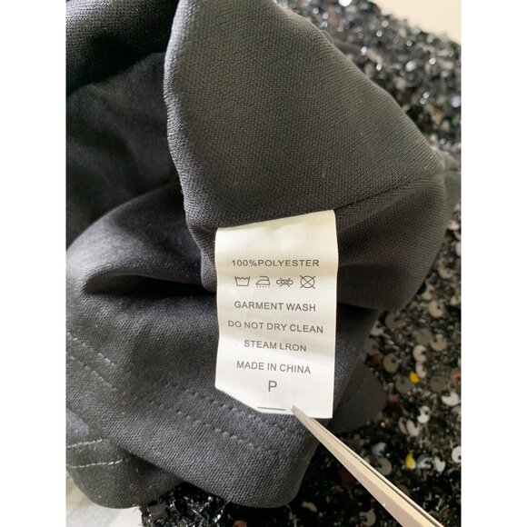 NWT Black Sequin Mermaid Maxi Evening Gown Love & Lemonade Size Xl - Picture 5 of 13